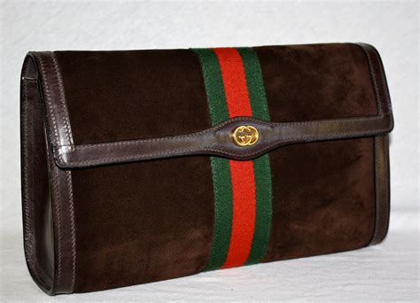 vintage gucci brown clutch